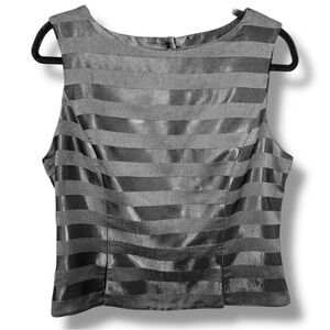 Dani Max- Sleeveless Onyx Stripe Dress Top- US Made. Size 14 (Fits like size 10)